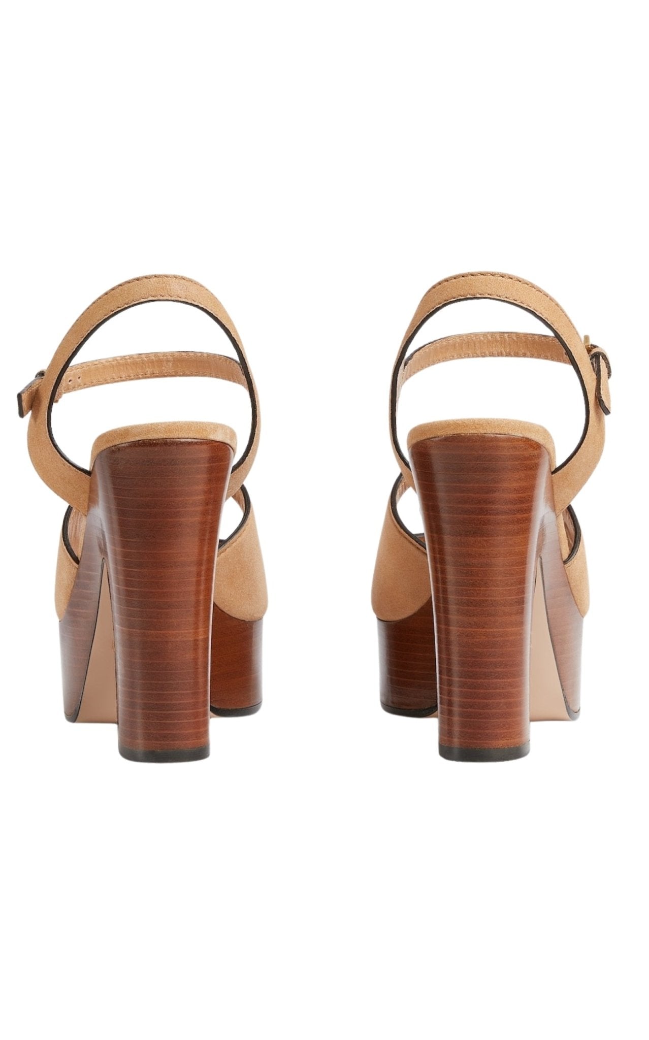Gucci Interlocking G Cutout Beige Suede Platform Sandals - Runway Catalog