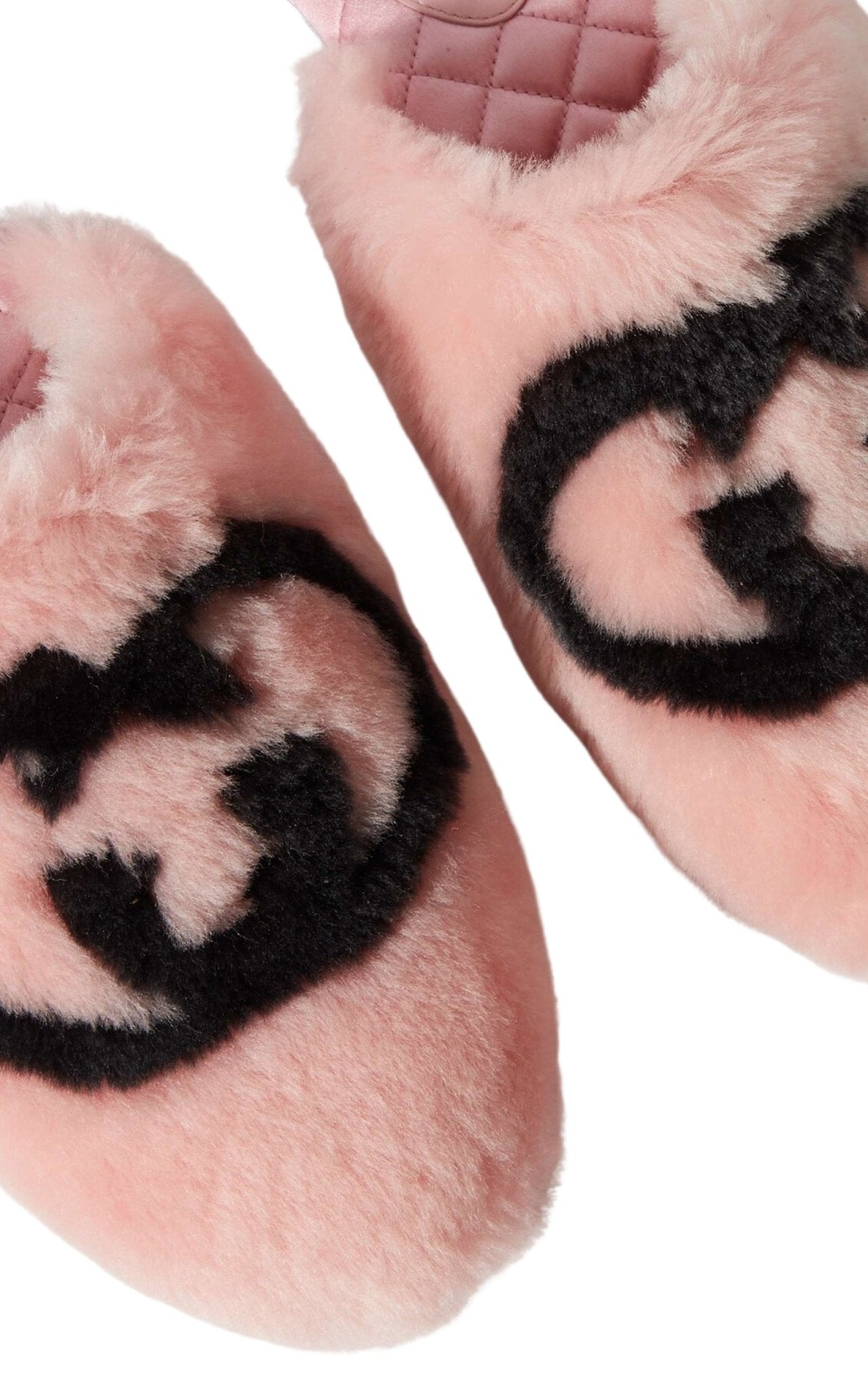 Gucci Interlocking G Faux Fur Slippers in Pink - Runway Catalog