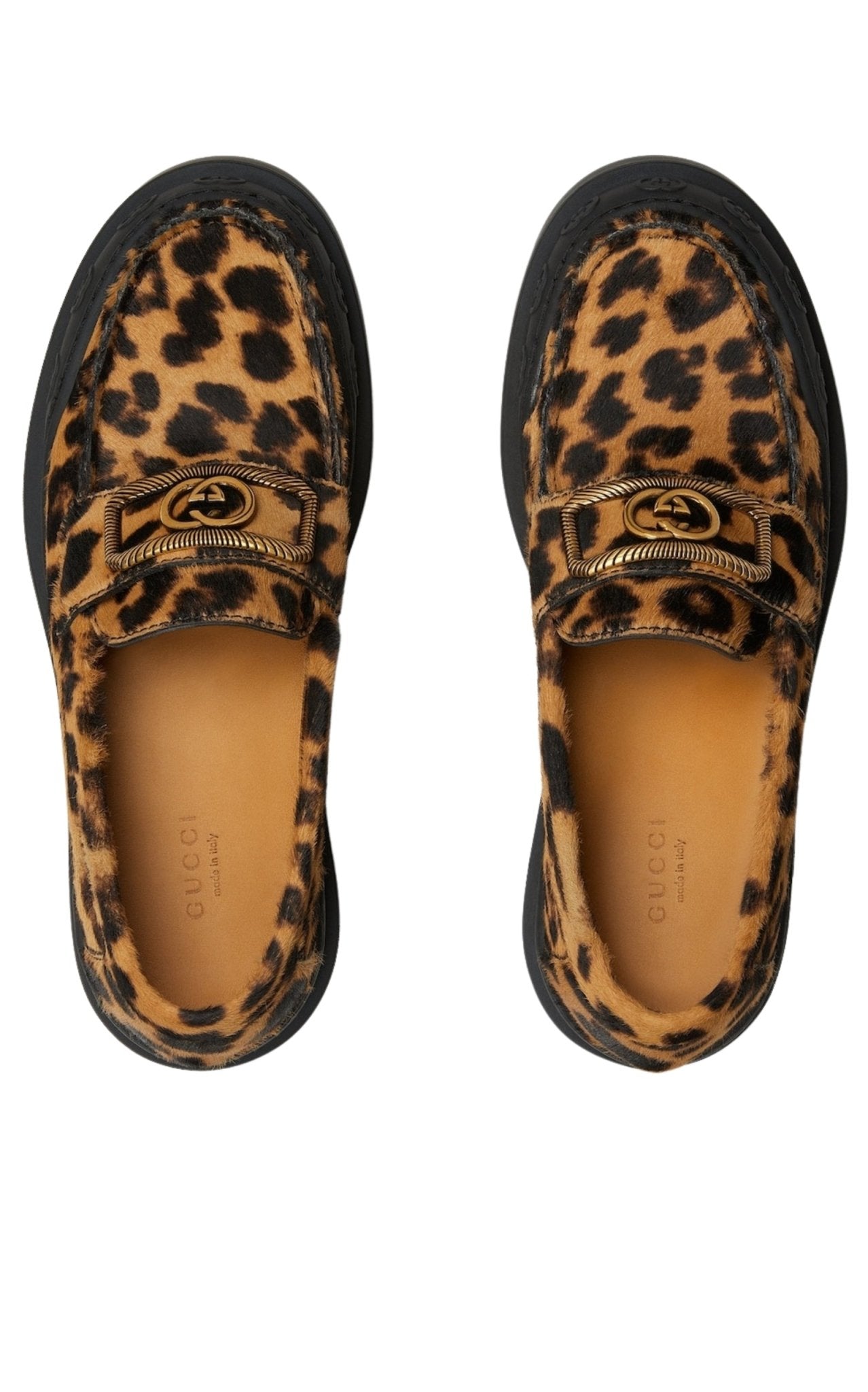 Gucci Interlocking G Leopard Print Leather Loafer - Runway Catalog