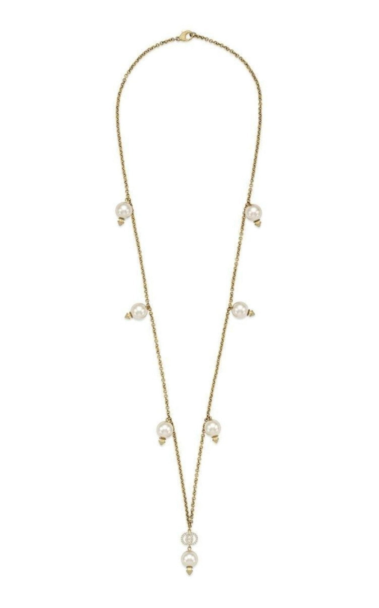 Gucci Interlocking G Pearls Pendant Necklace - Runway Catalog