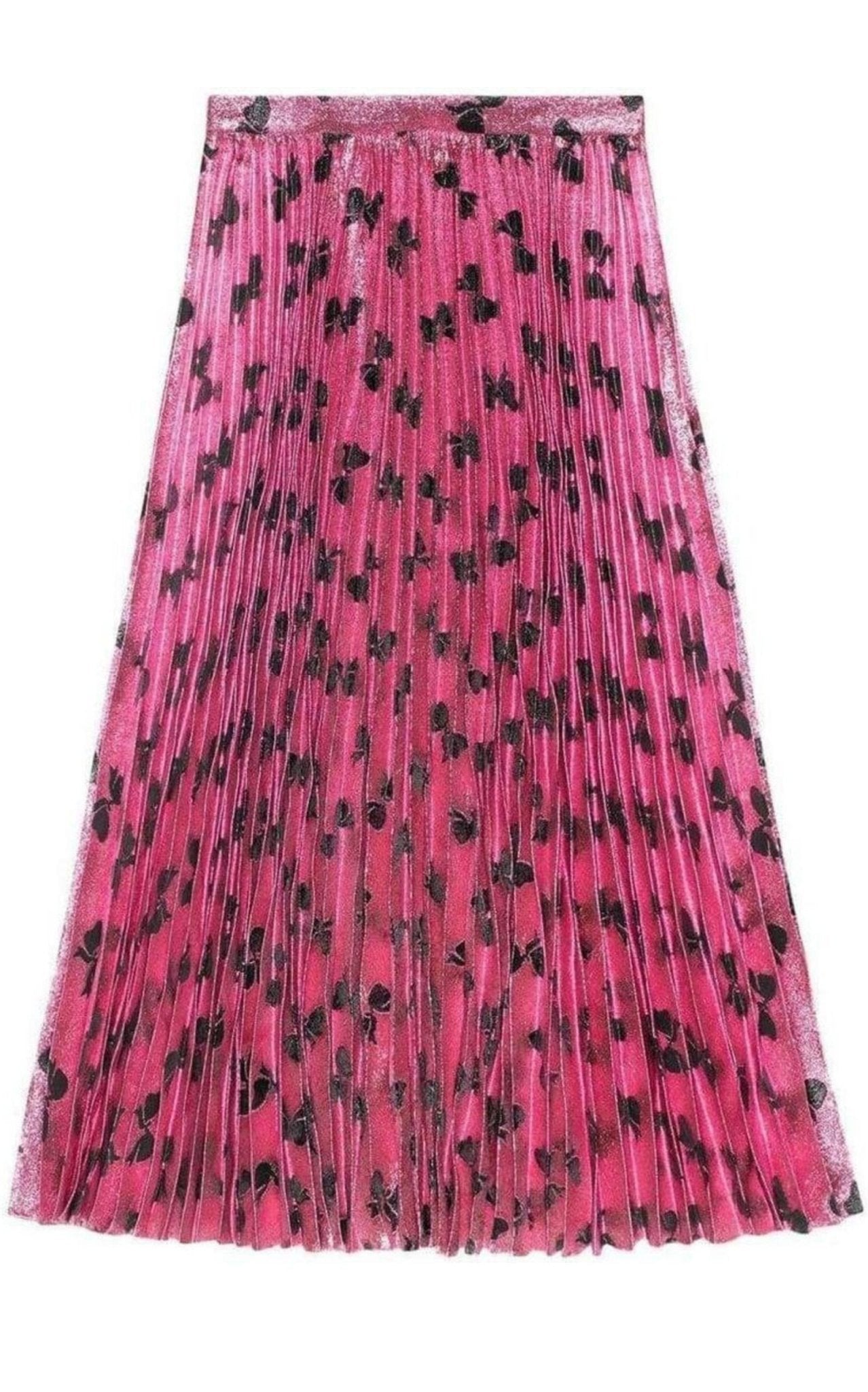 Gucci Iridescent Bow Lurex Pleated Skirt - Runway Catalog