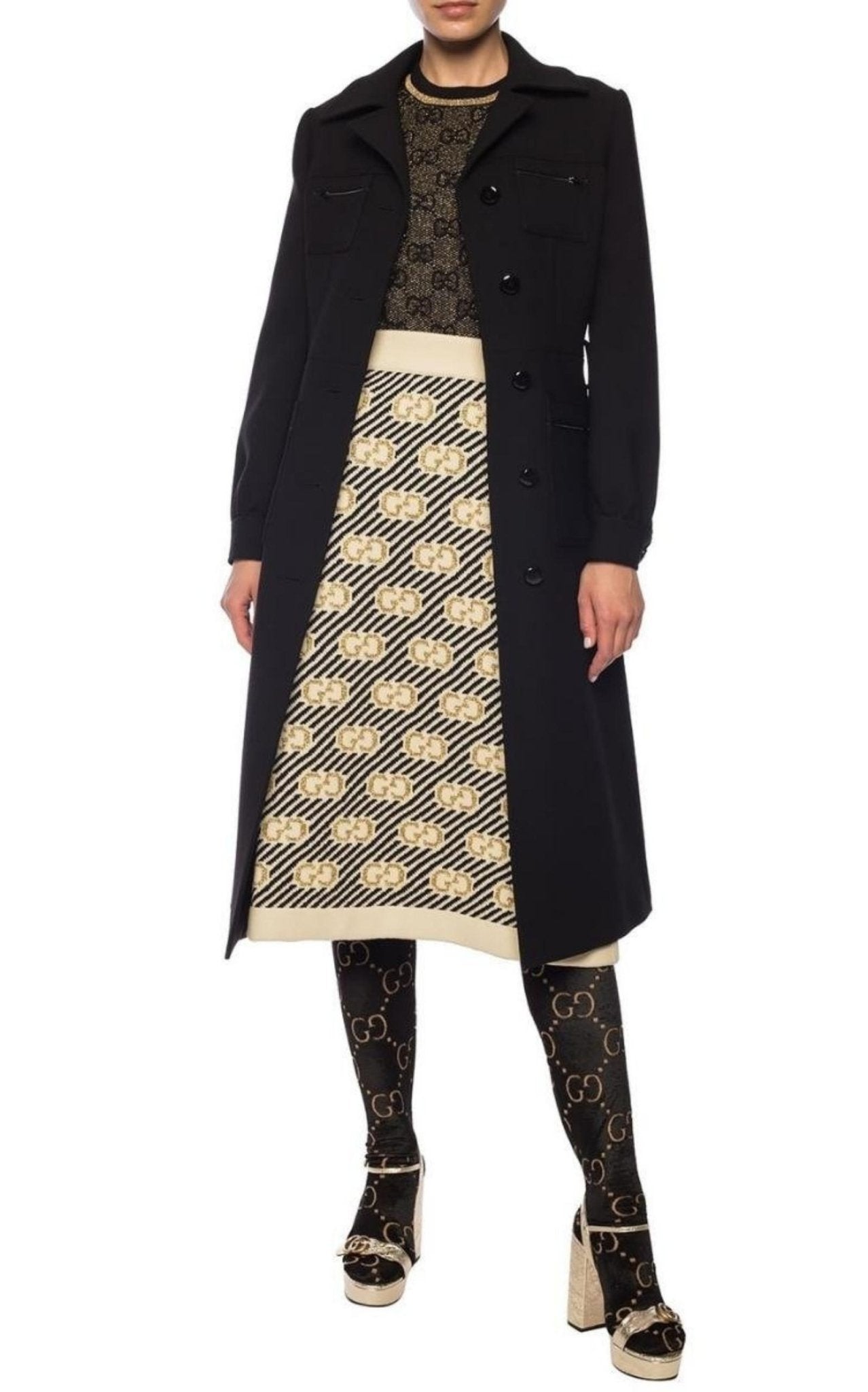 Gucci Jacquard Logo Wool Tights - Runway Catalog