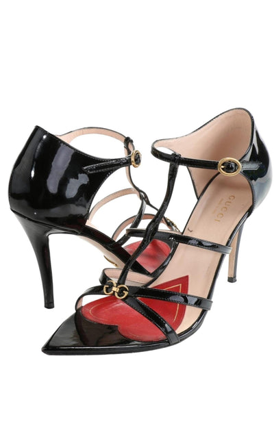 Gucci Jerry Patent Leather Cage Sandals - Runway Catalog