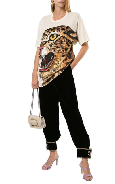 Gucci Jewel - embellished Cotton Trousers - Runway Catalog