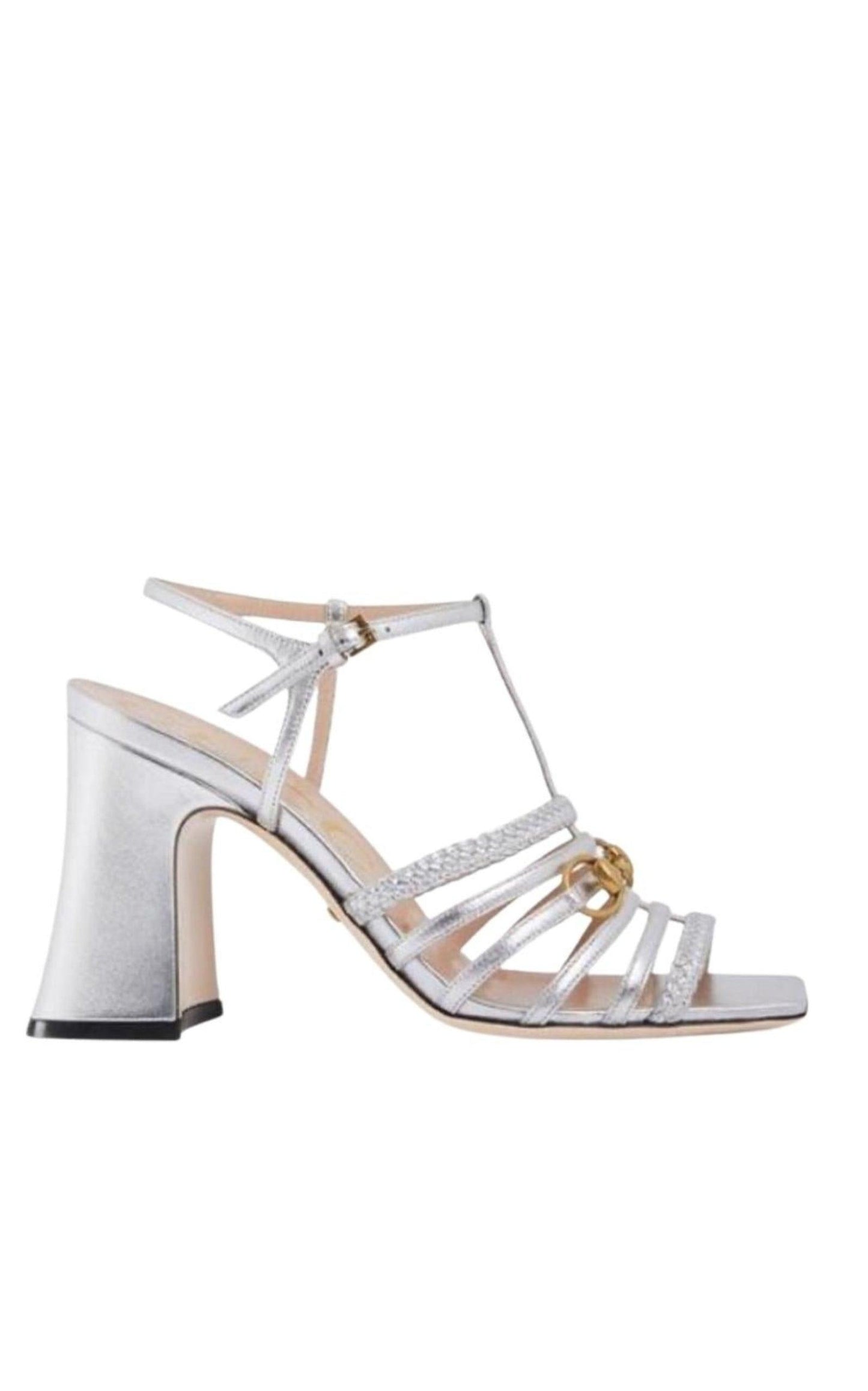 Ketty Metallic Leather Sandals Gucci