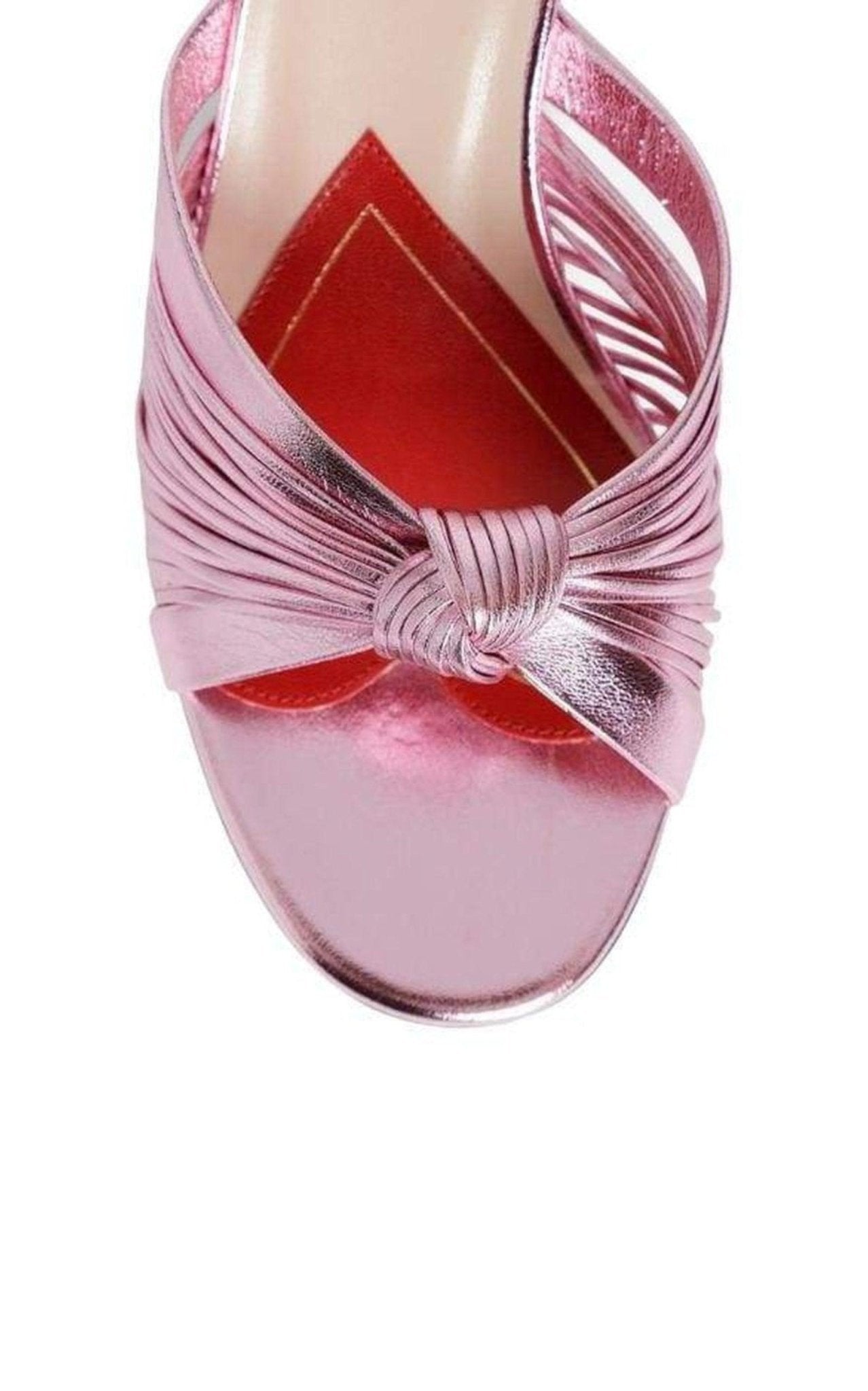 Gucci Knotted Metallic Leather Mid - Heel Bow Mule - Runway Catalog