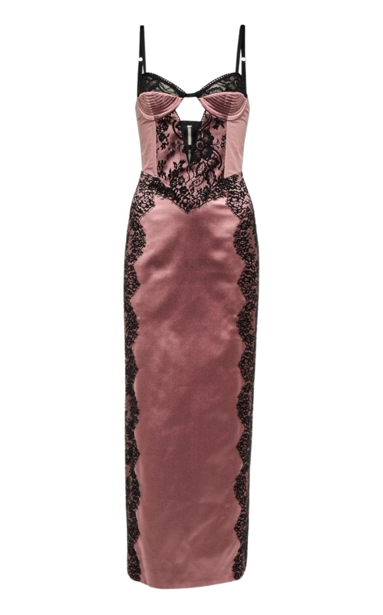 Gucci Lace - trimmed Silk Satin Midi Dress - Runway Catalog