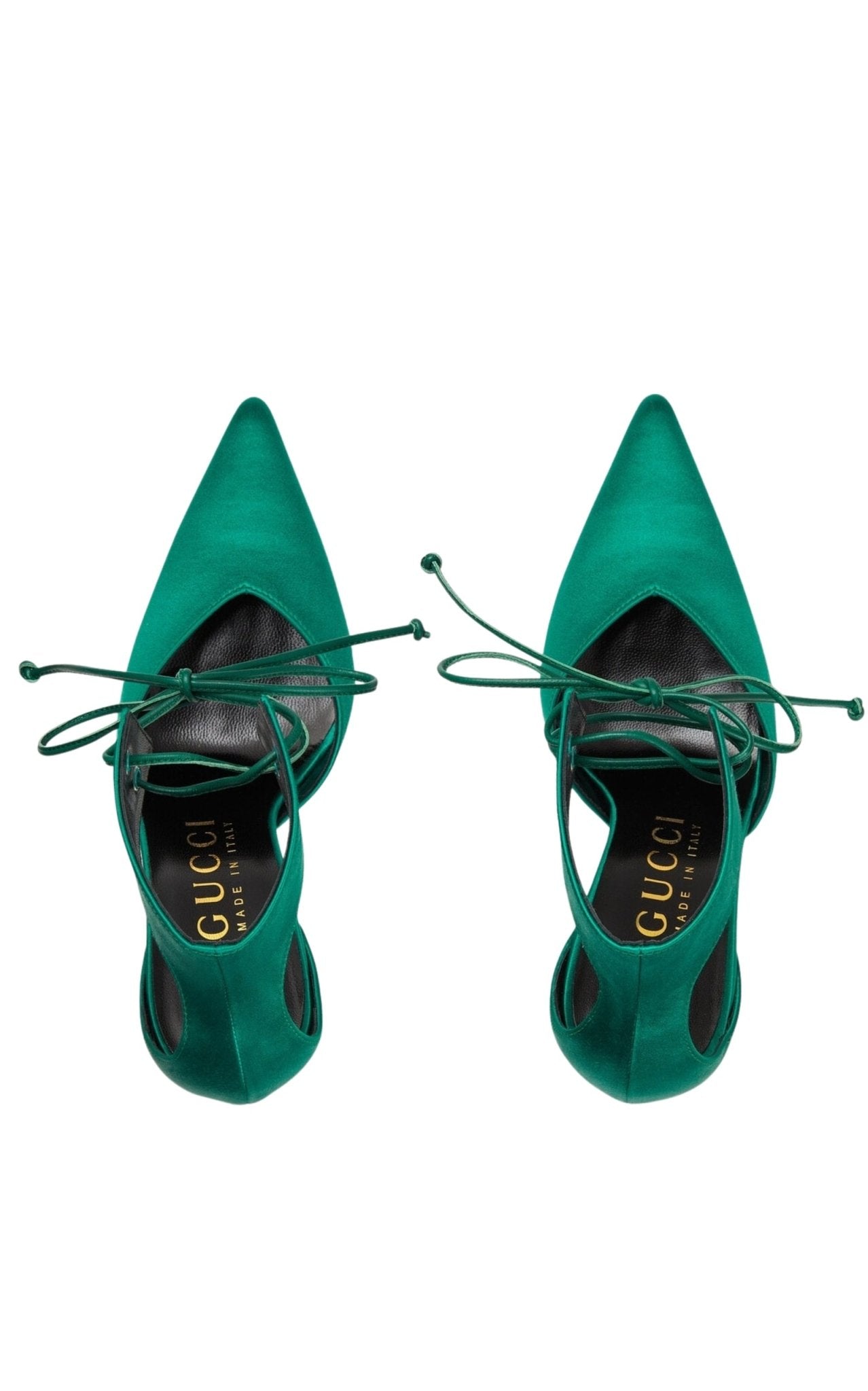 Gucci Lace - up Satin Pump Sandal - Runway Catalog