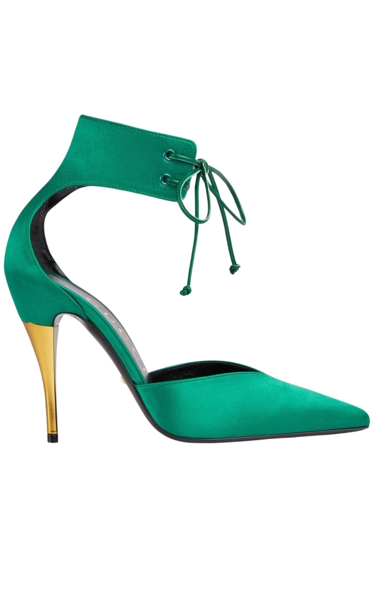 Gucci Lace - up Satin Pump Sandal - Runway Catalog
