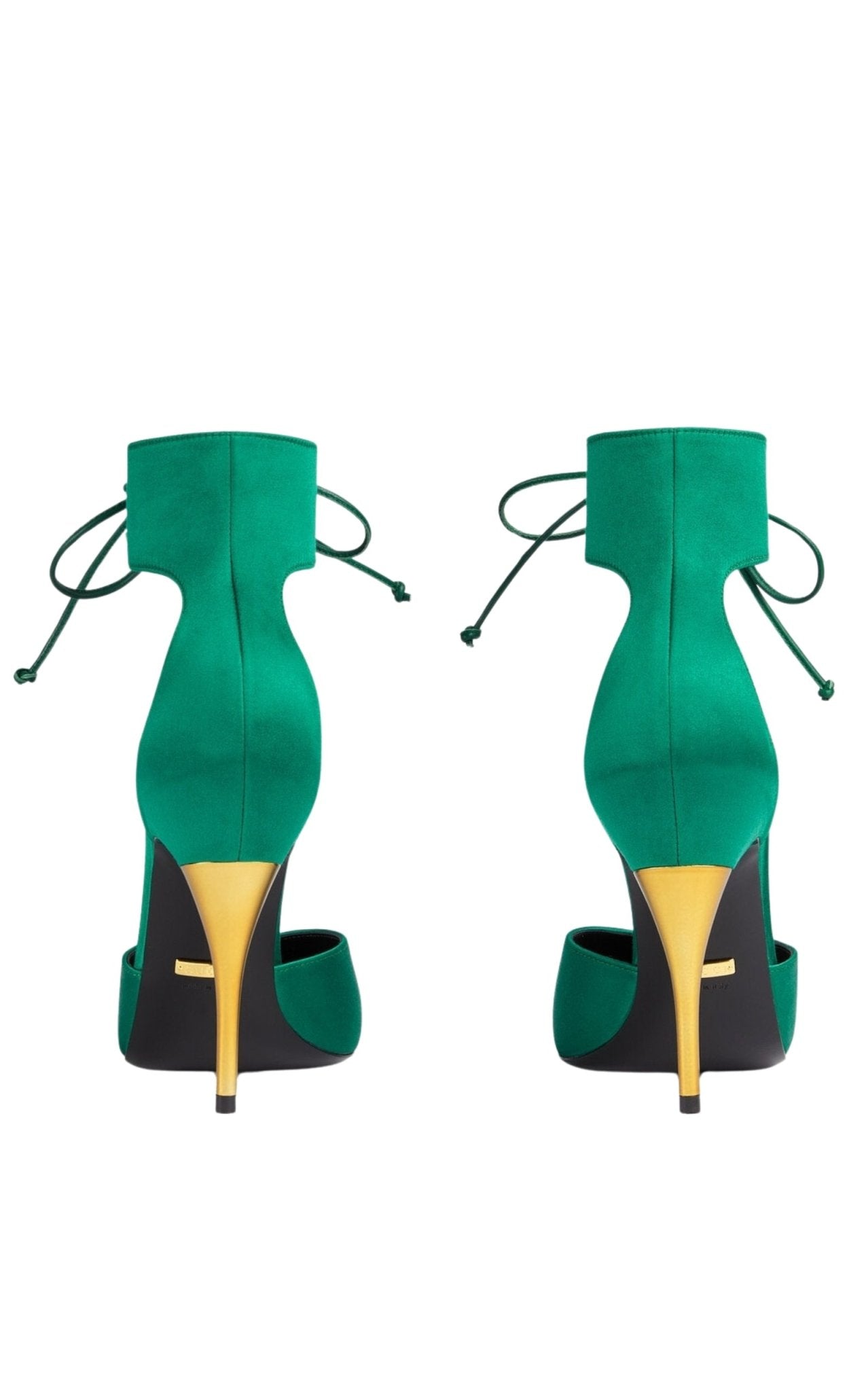 Gucci Lace - up Satin Pump Sandal - Runway Catalog