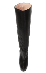 Leather Platform Knee High Boots Gucci