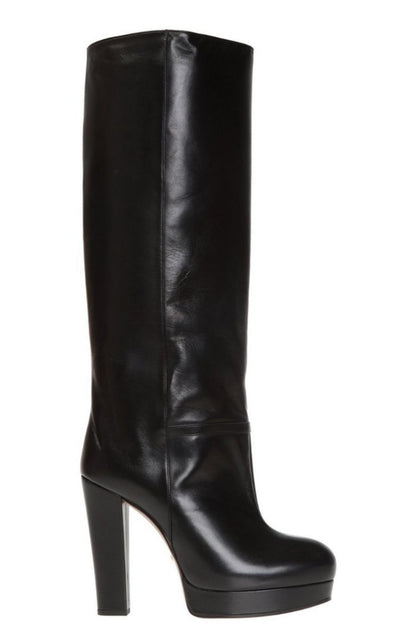 Gucci Leather Platform Knee High Boots - Runway Catalog