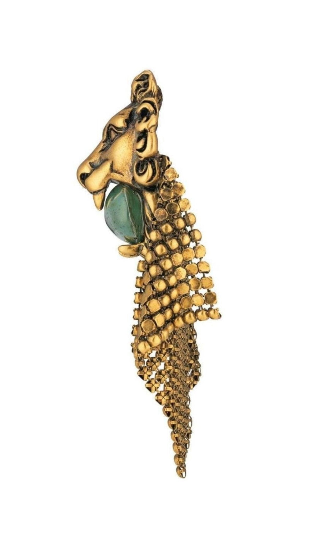 Gucci Lion Head Mesh Earrings - Runway Catalog