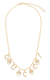 Gucci Logo Pearl Embellished Necklace - Runway Catalog