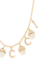 Gucci Logo Pearl Embellished Necklace - Runway Catalog