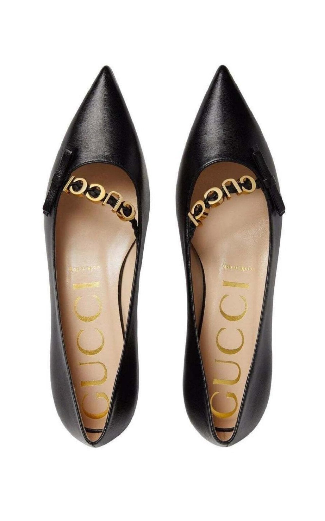 Gucci Logo - plaque Ballerina Shoes - Runway Catalog