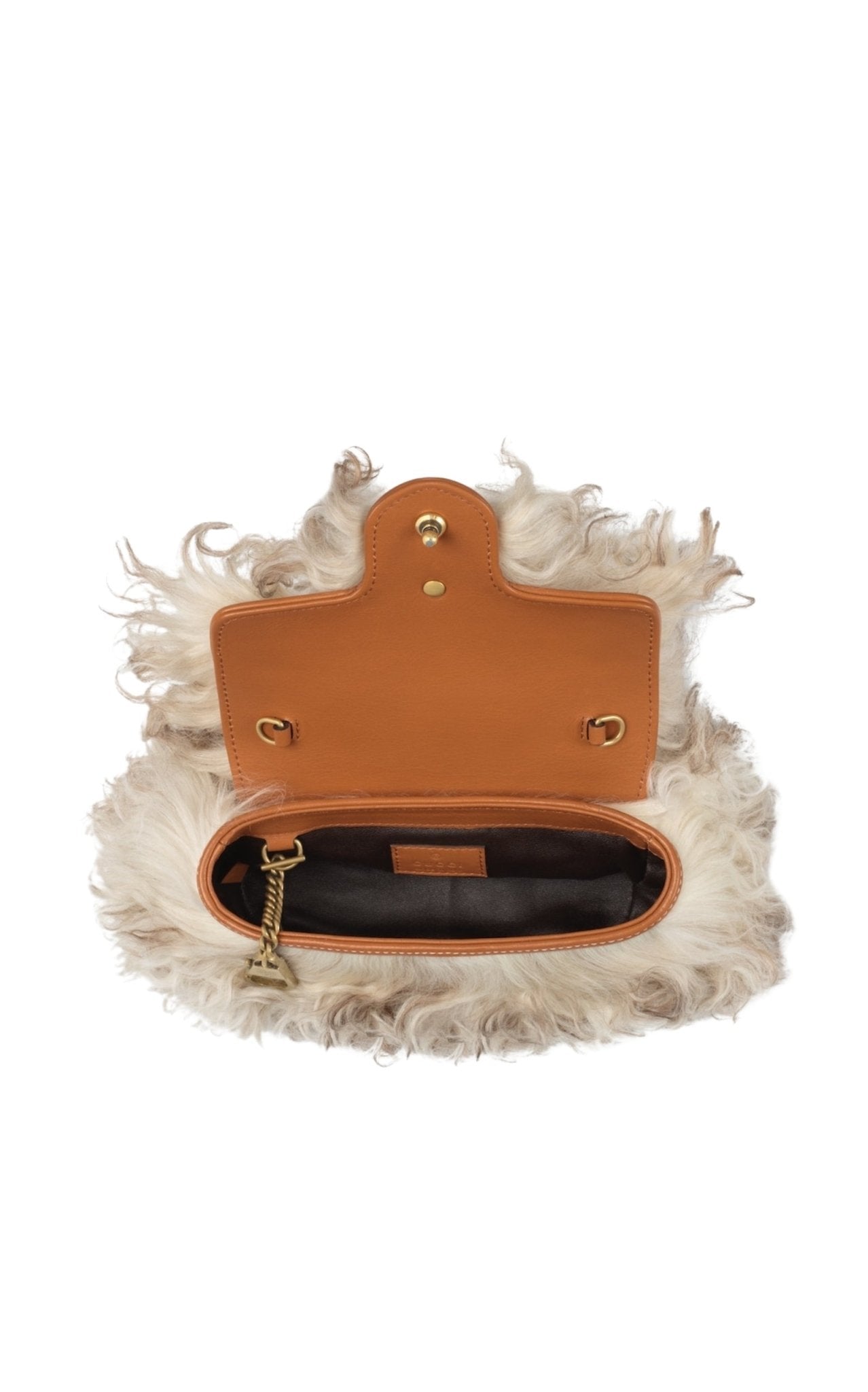 Gucci Marmont Super Mini Shearling Bag in White - Runway Catalog