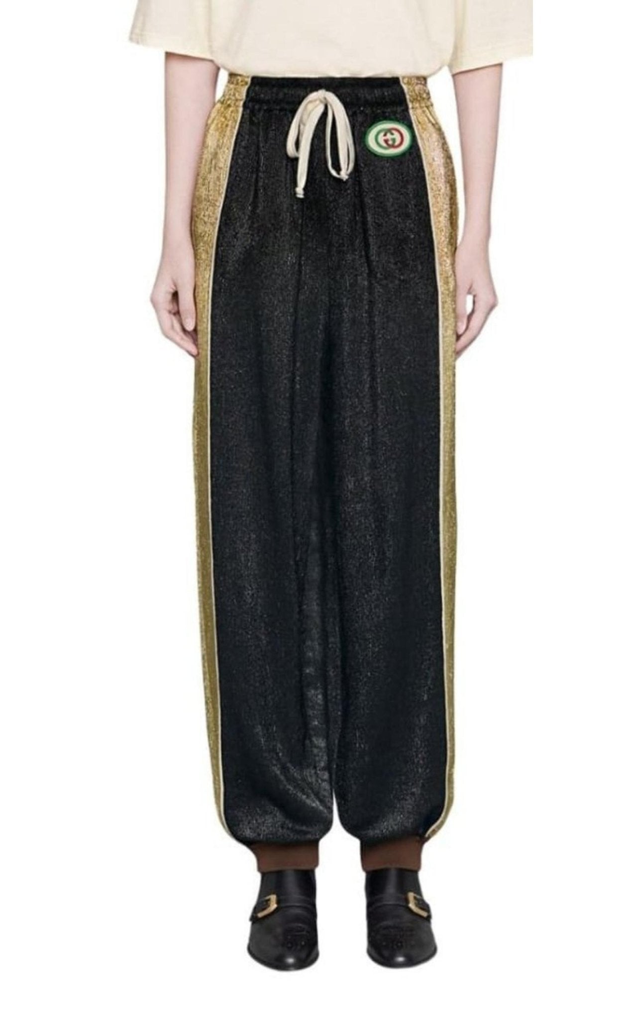 Gucci Metallic Crepe Jogger Pants - Runway Catalog