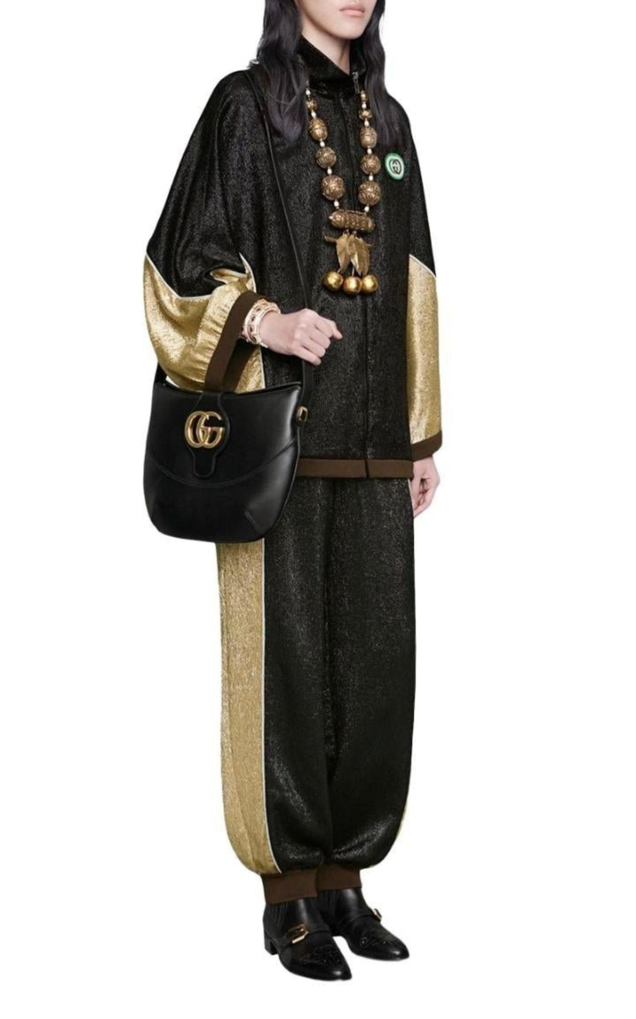 Gucci Metallic Crepe Jogger Pants - Runway Catalog