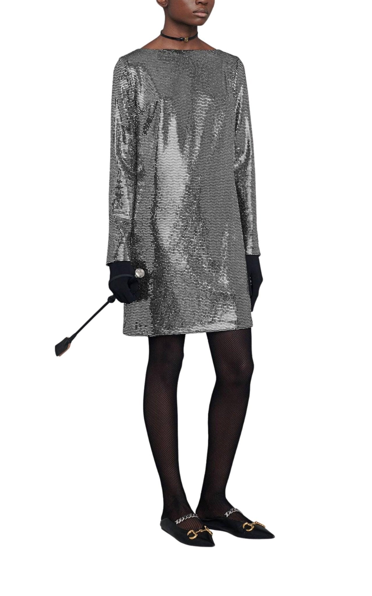 Gucci Metallic Dotted Jersey Dress - Runway Catalog