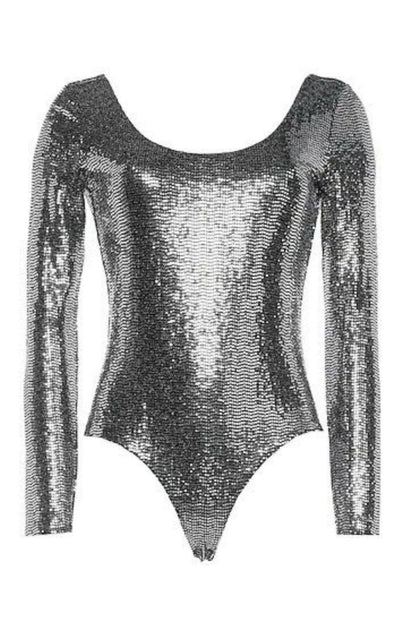 Gucci Metallic - lizard Print Scoop - neck Bodysuit - Runway Catalog