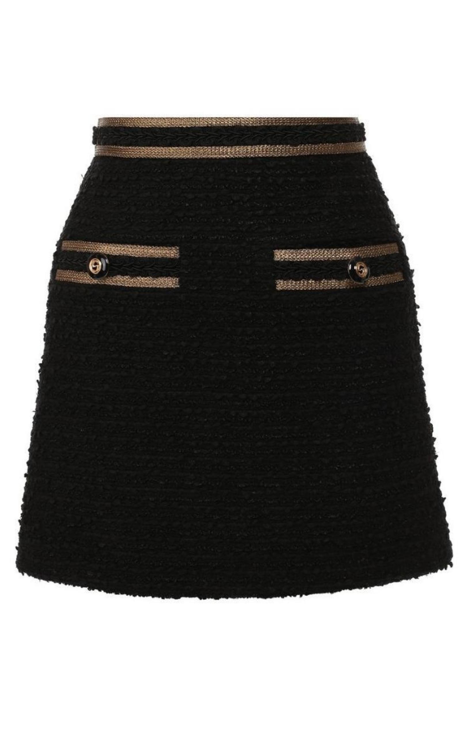 Metallic-trimmed Cotton-blend Tweed Mini Skirt Gucci