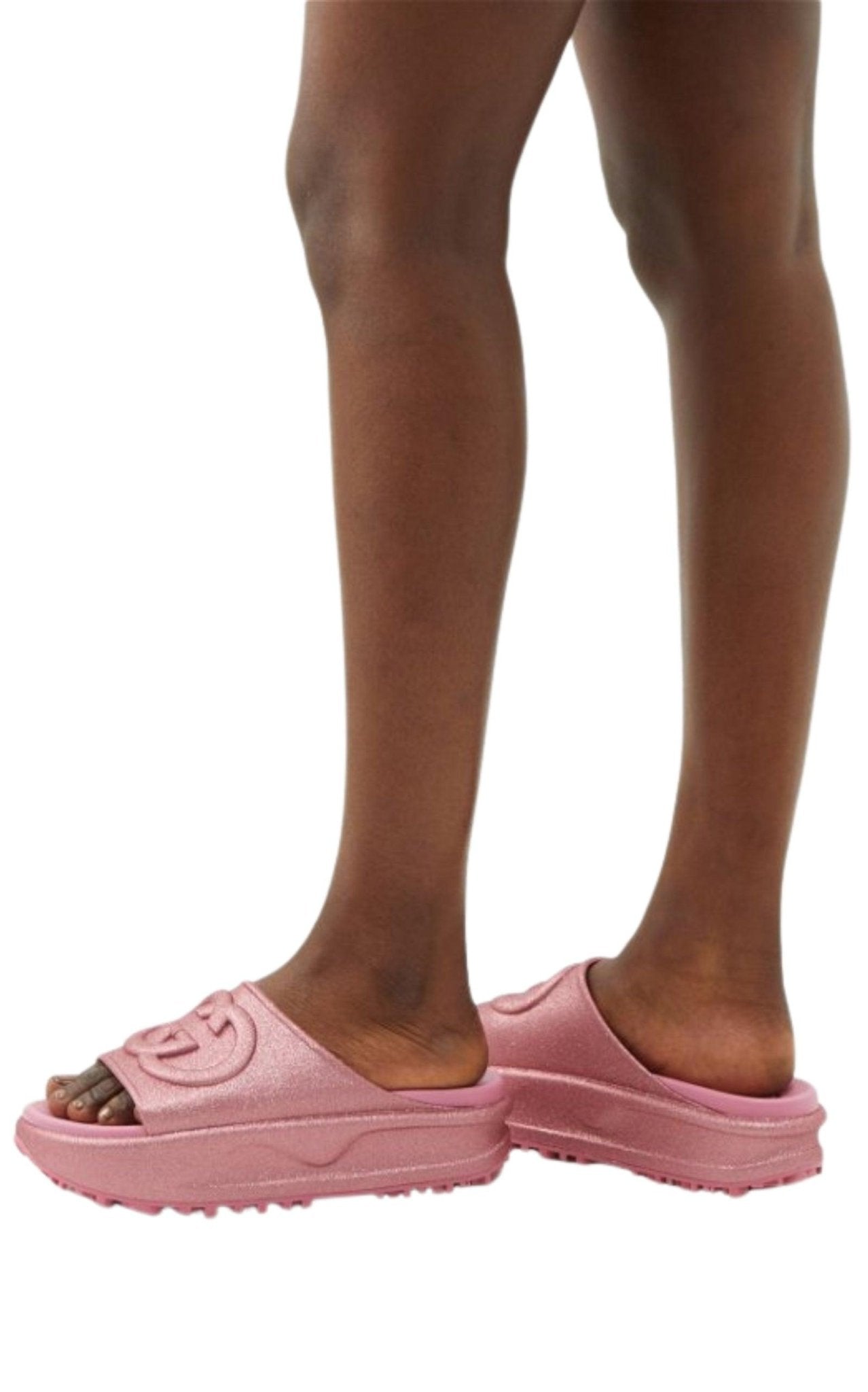 Gucci Miami GG - Embossed Glittered Rubber Slides - Runway Catalog