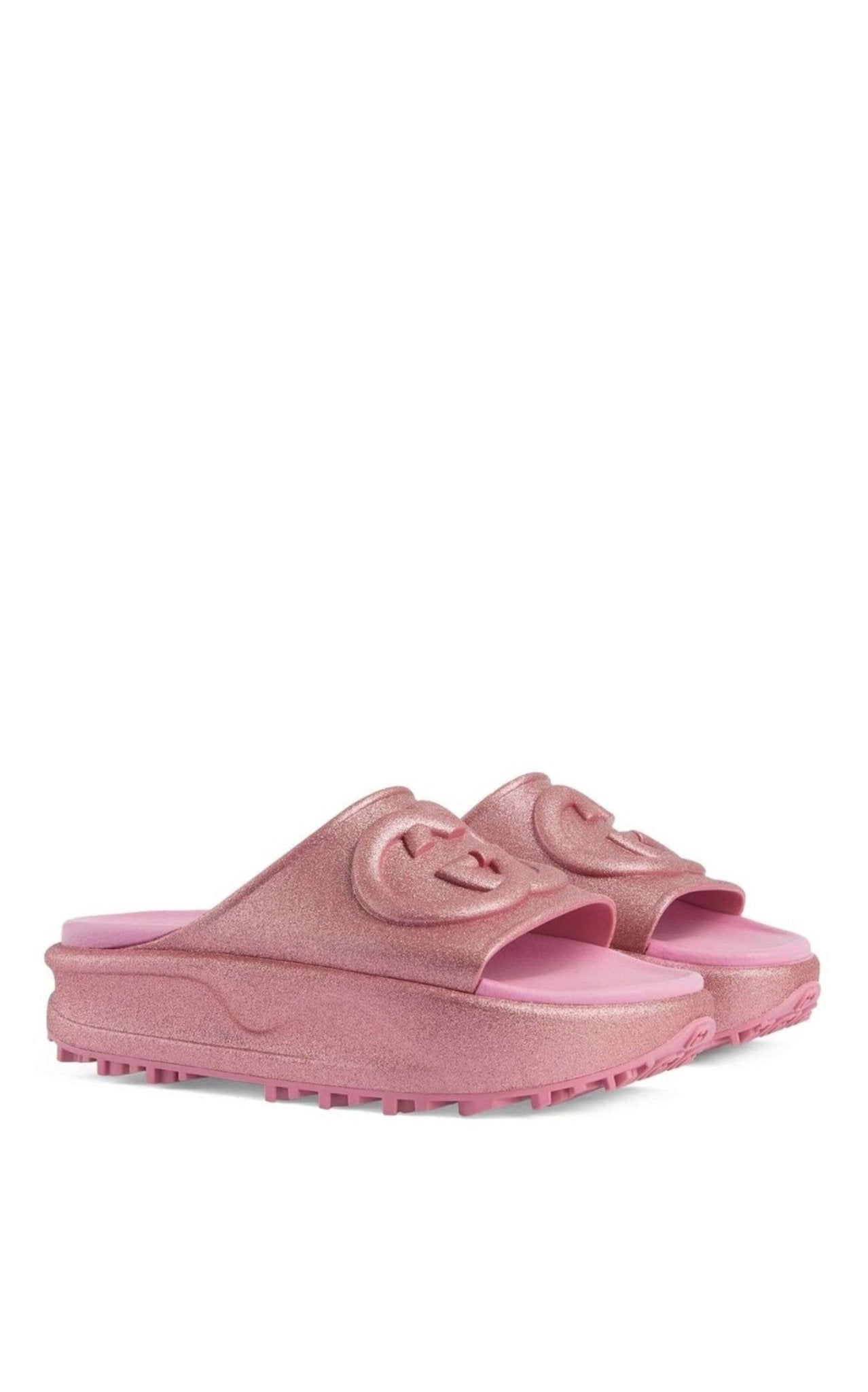 Gucci Miami GG - Embossed Glittered Rubber Slides - Runway Catalog