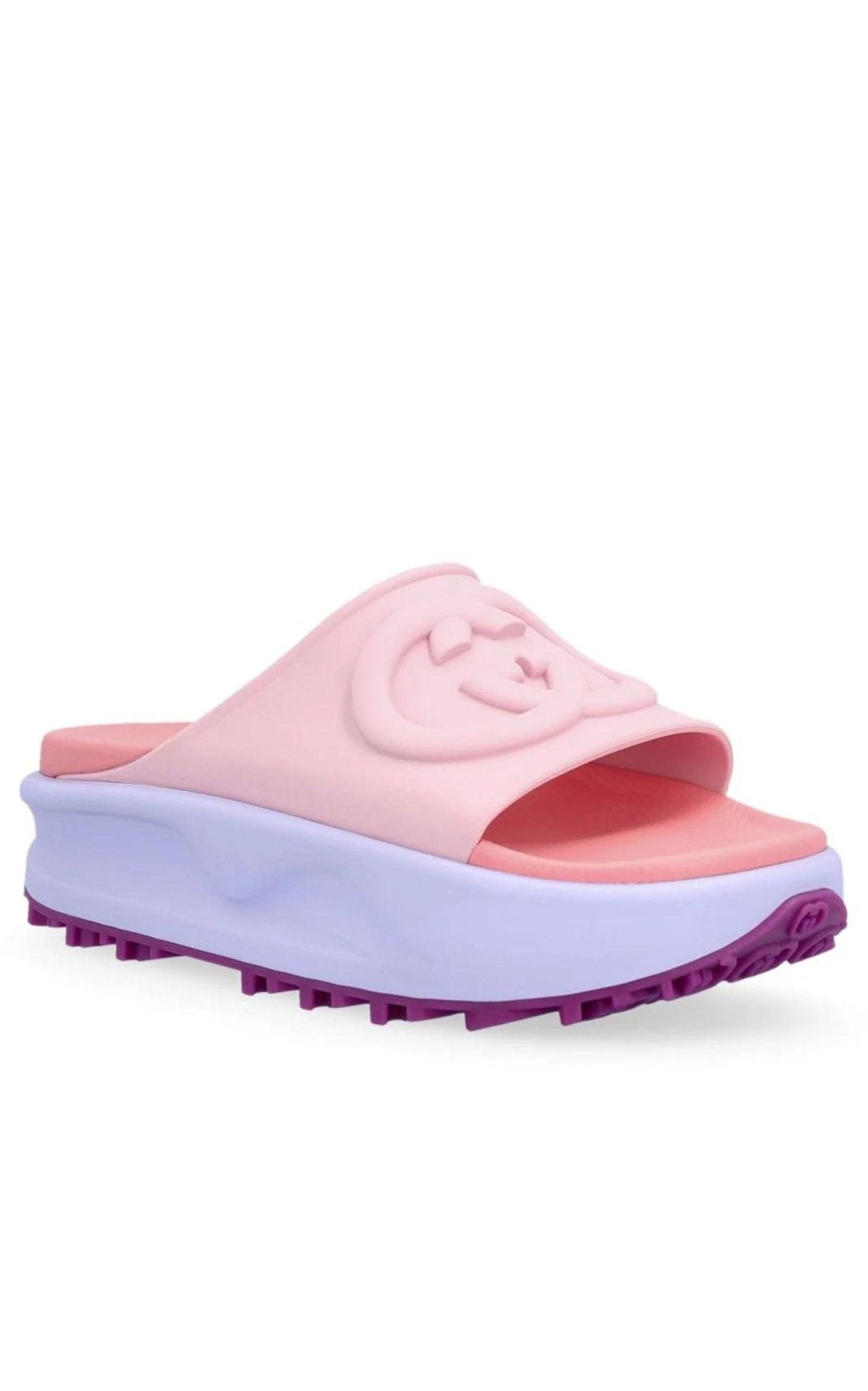 Gucci Miami GG - Embossed Pink Rubber Slides - Runway Catalog