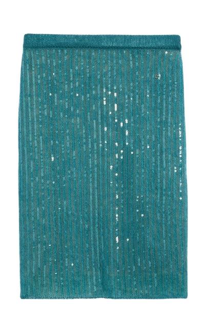 Gucci Mohair Silk Skirt With Interlocking G In Green - Runway Catalog