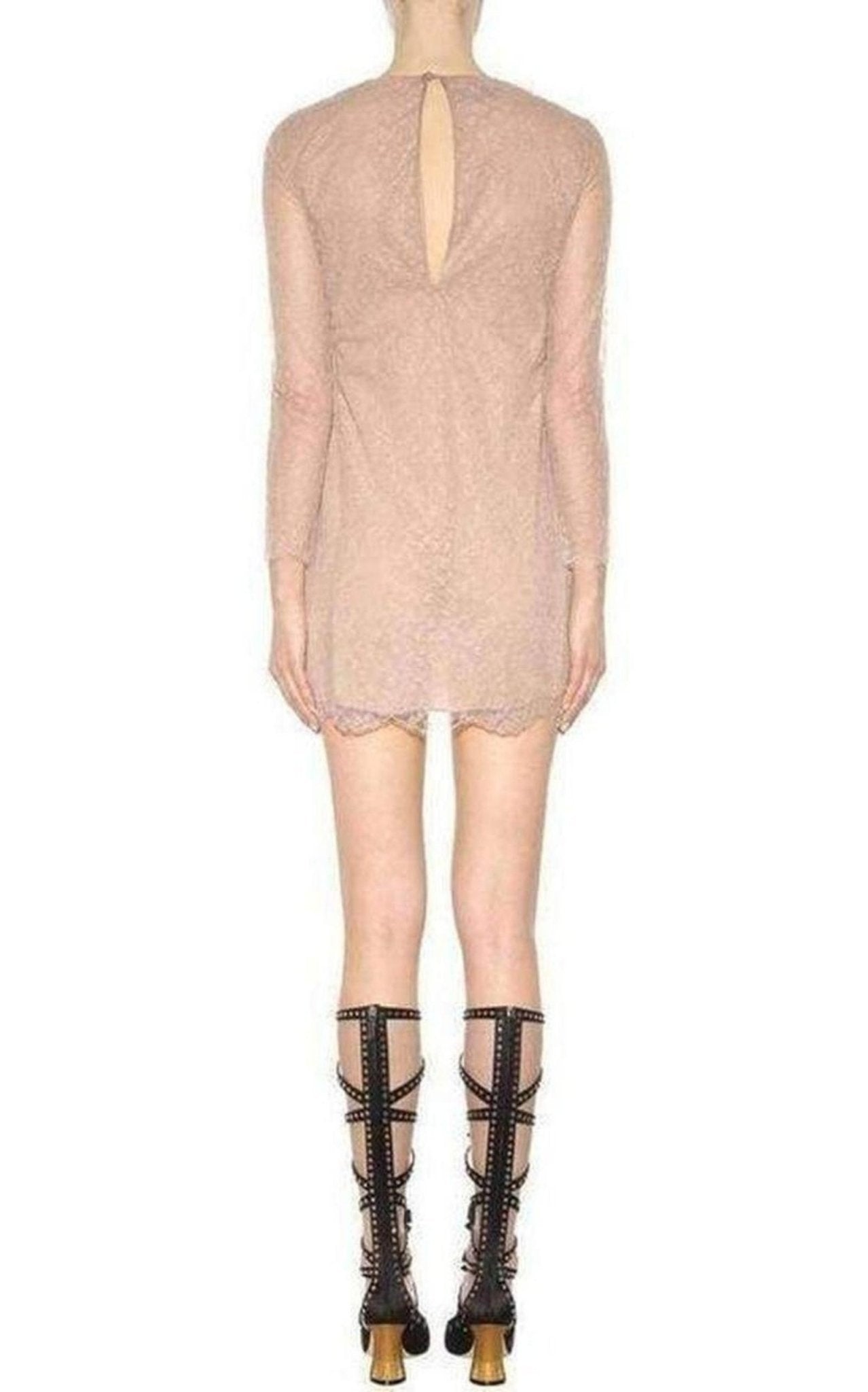 Gucci Nude Lace Embroidered Dress - Runway Catalog