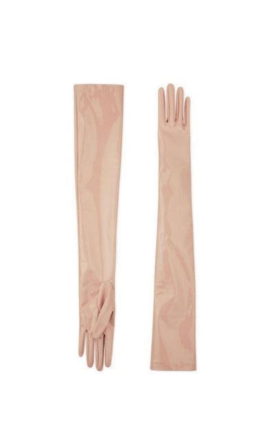 Gucci Opera Beige Patent Leather Gloves - Runway Catalog