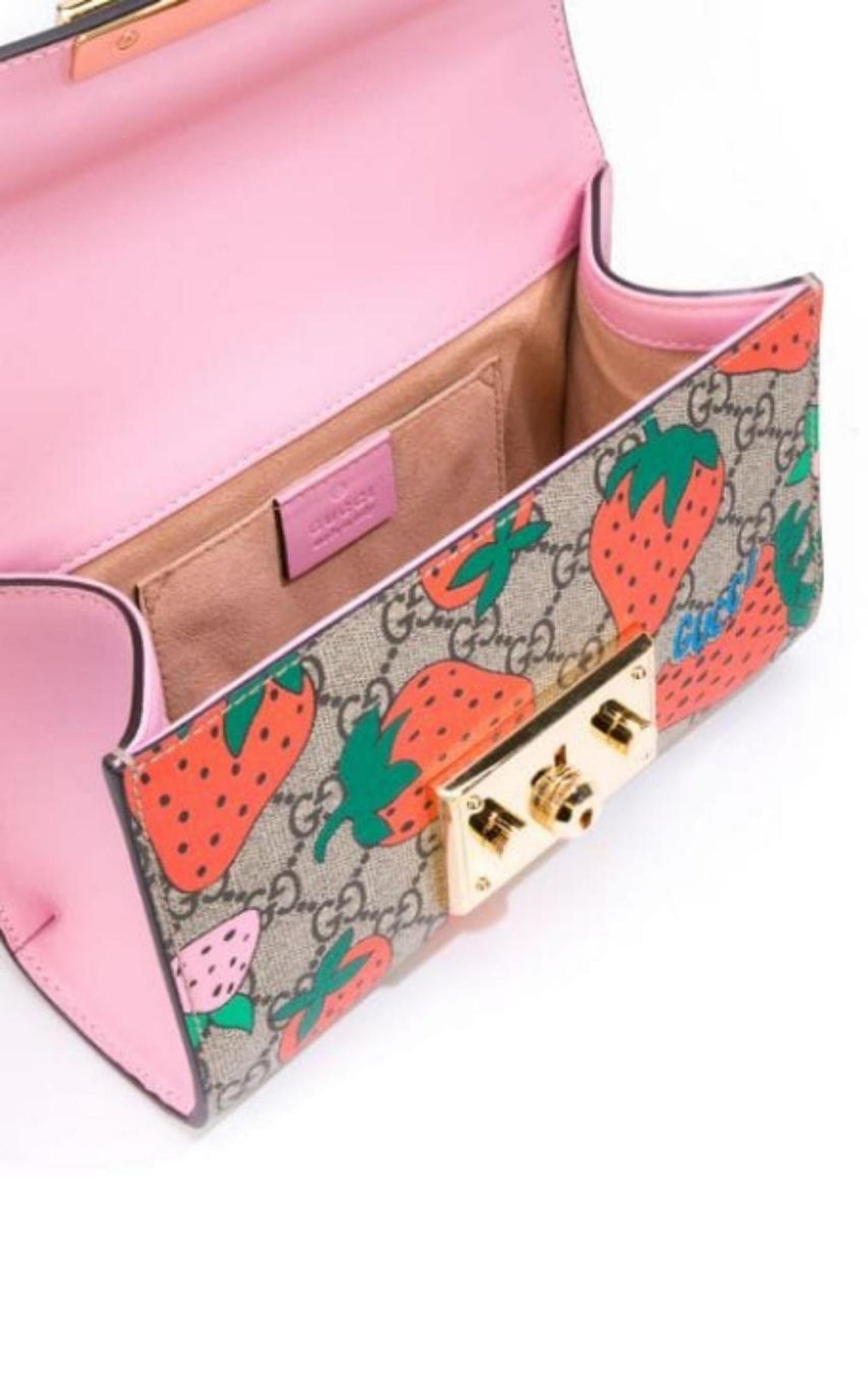 Padlock Gg Strawberry Small Shoulder Bag Gucci