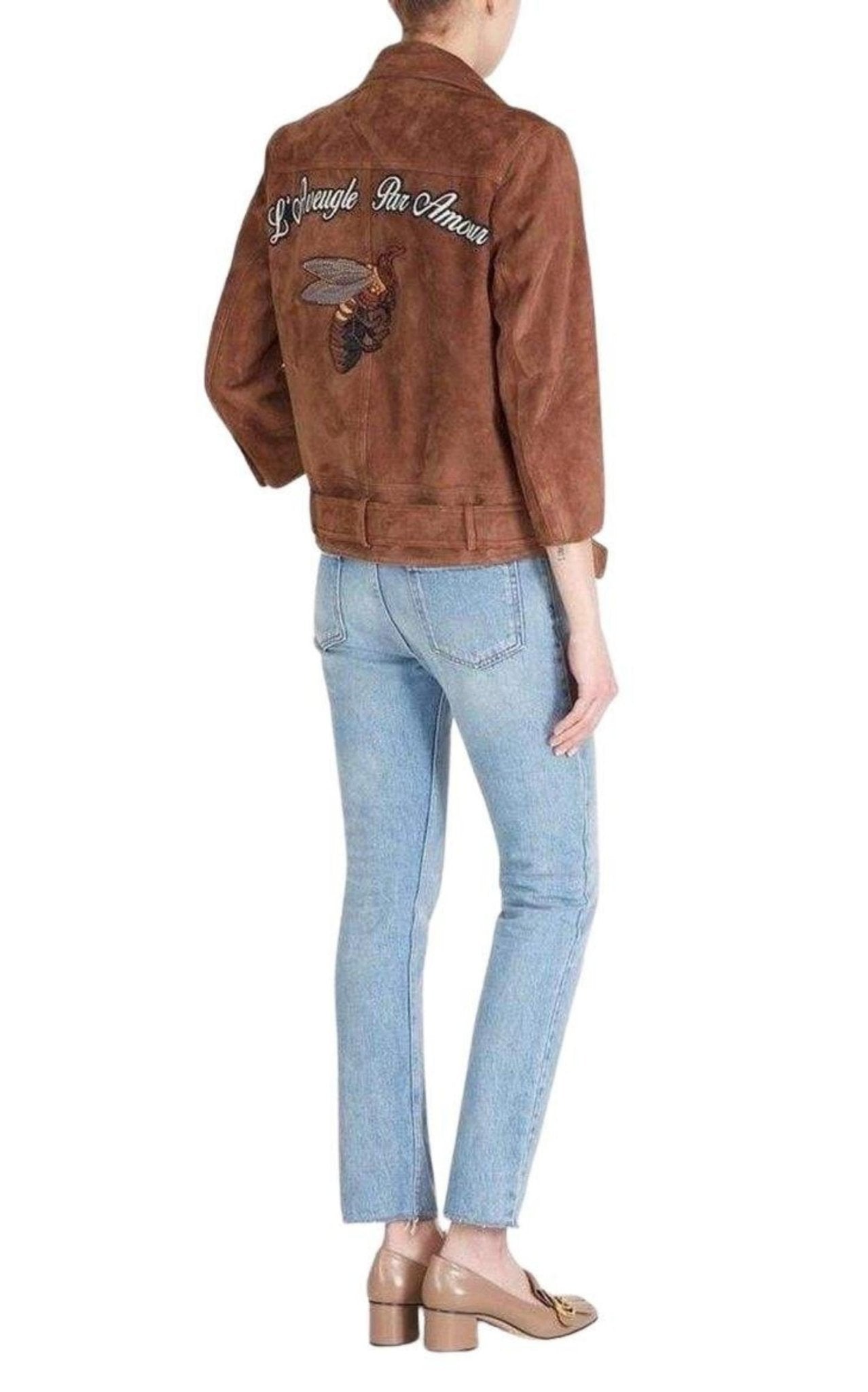 Gucci Patches Embroidered Suede Jacket - Runway Catalog