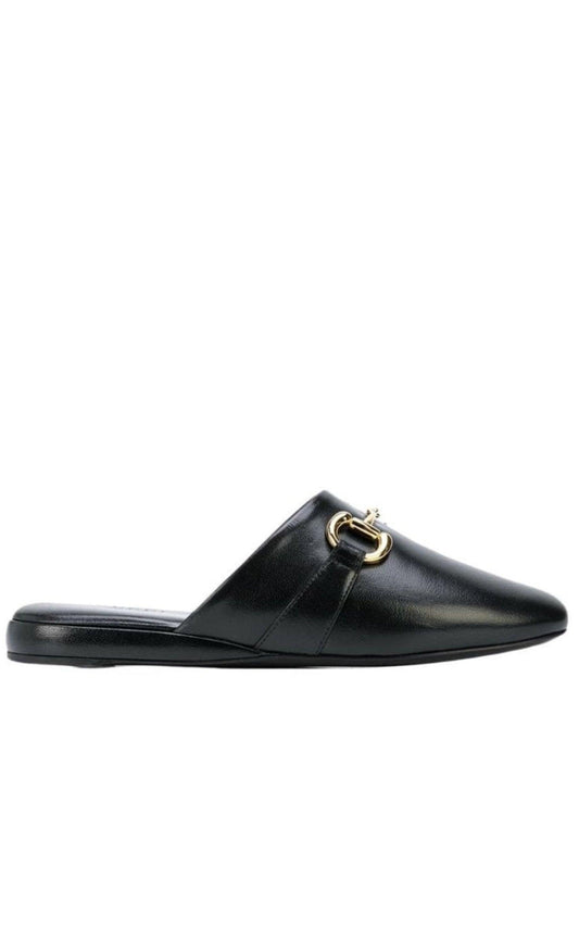 Pericle Horsebit Leather Slippers Gucci