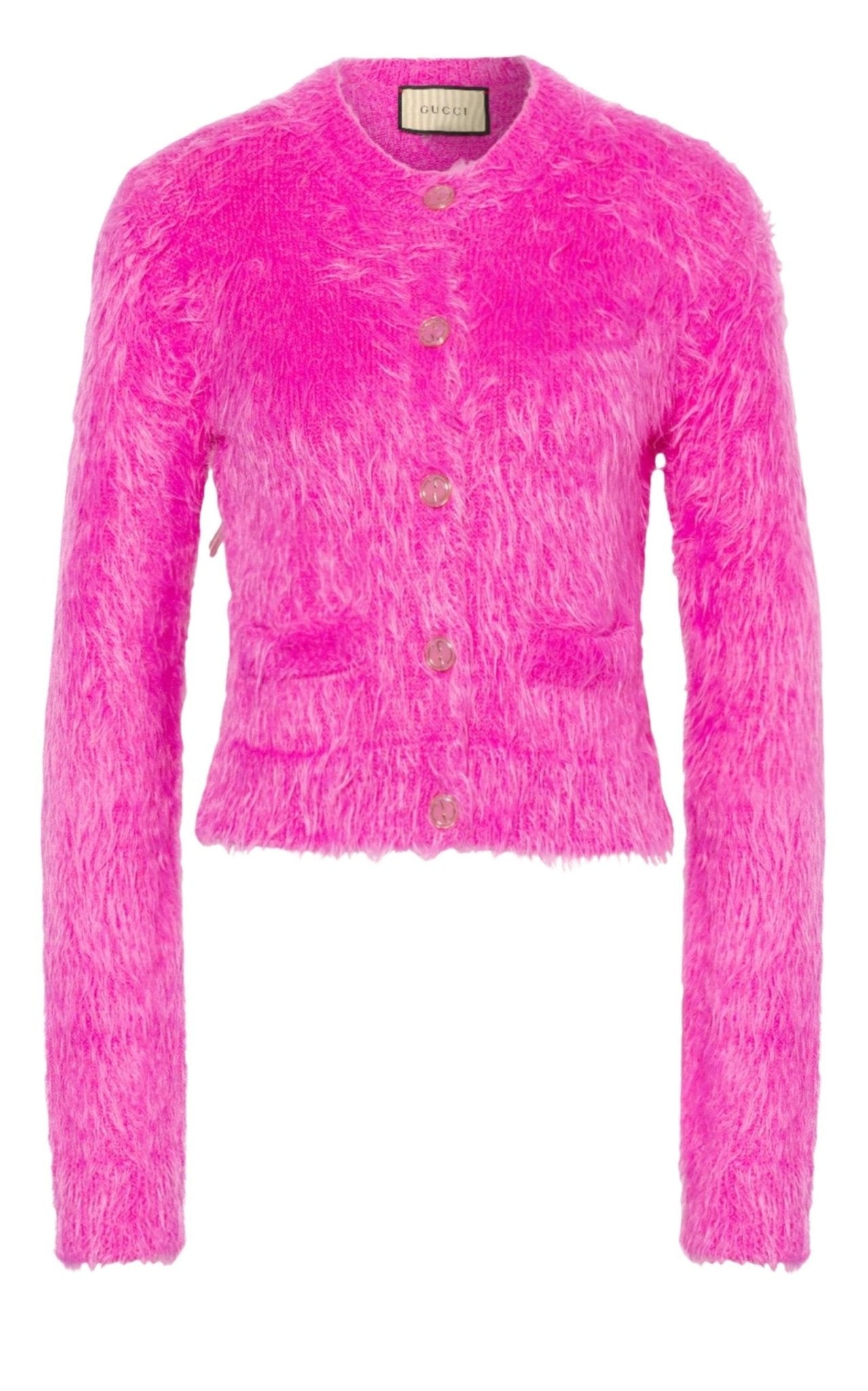 Gucci Pink Brushed Wool Cardigan - Runway Catalog