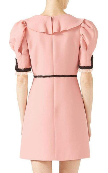 Pink Crepe Silk Wool Cocktail Dress Gucci