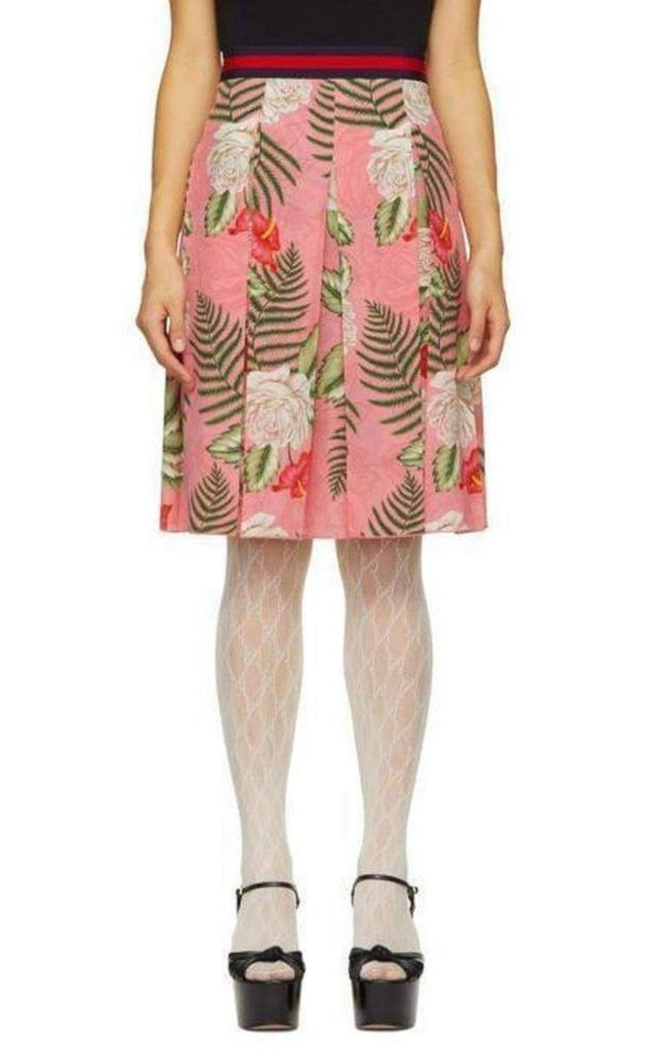 Gucci Pink Floral Pleated Mini Skirt - Runway Catalog