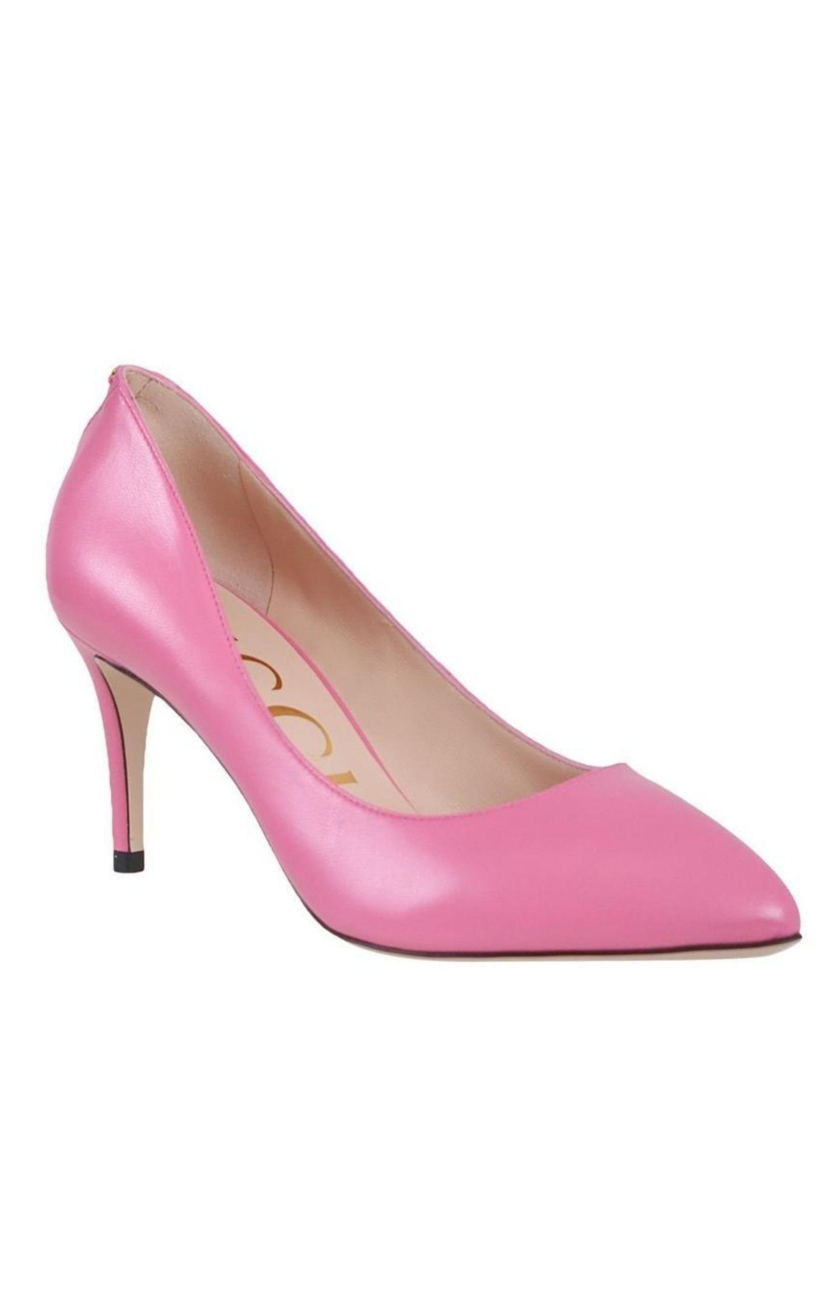 Pink Leather Stiletto Pump Gucci