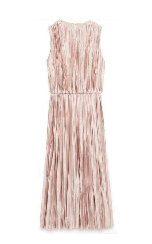 Pink Poly Satin Plissé Dress Gucci