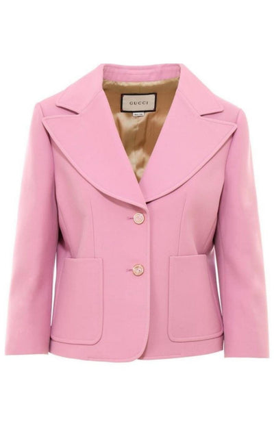 Gucci Pink Silk and Wool Blazer Jacket - Runway Catalog