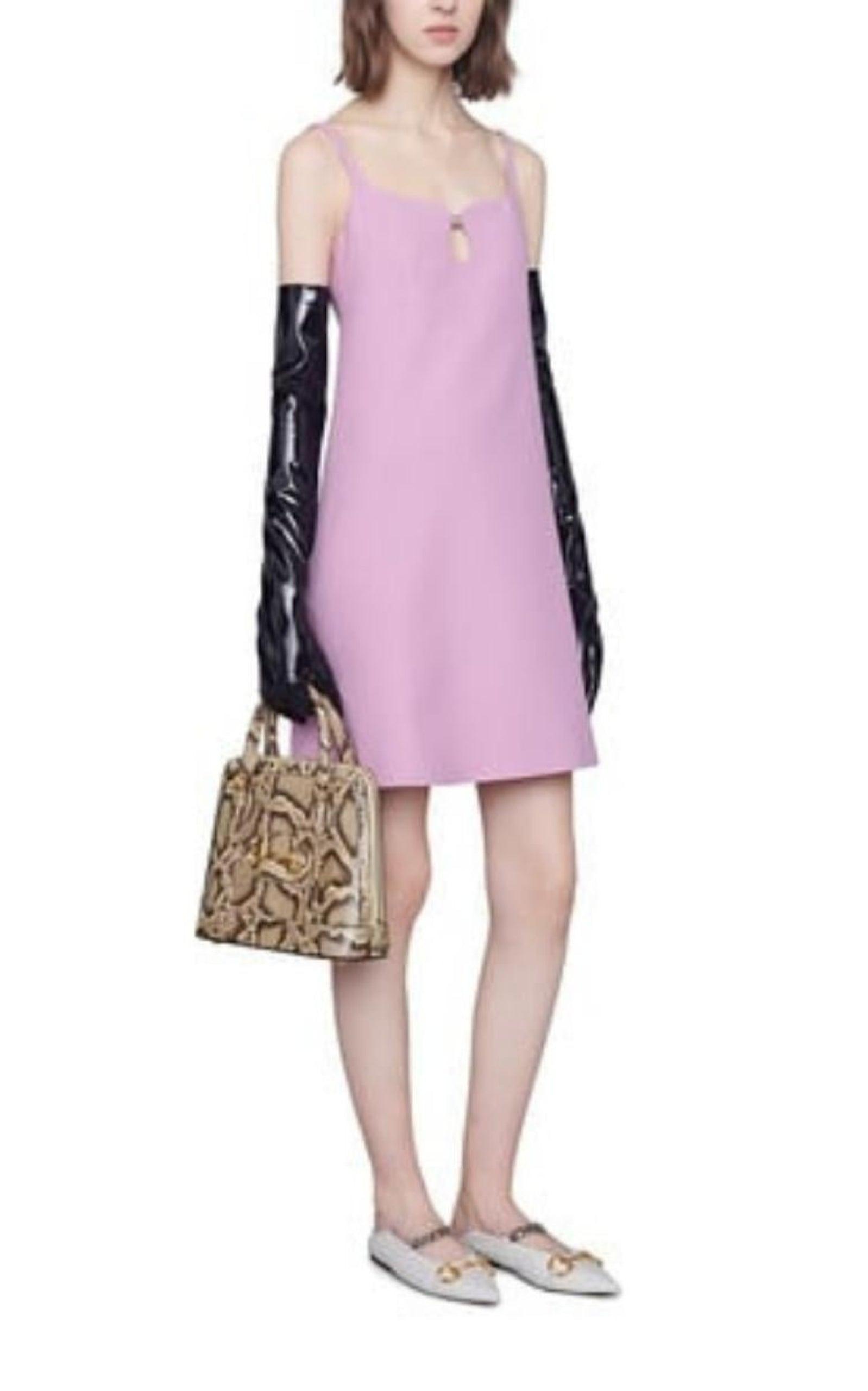 Pink Silk and Wool Cady Crepe Dress Gucci