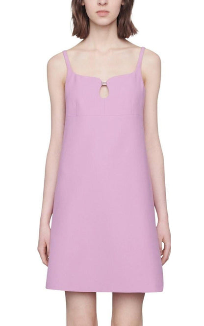 Pink Silk and Wool Cady Crepe Dress Gucci