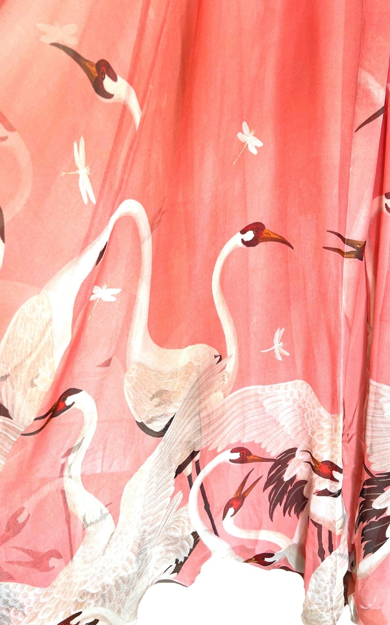 Gucci Pink Swan Print Dress with Bows on the Front - Runway Catalog