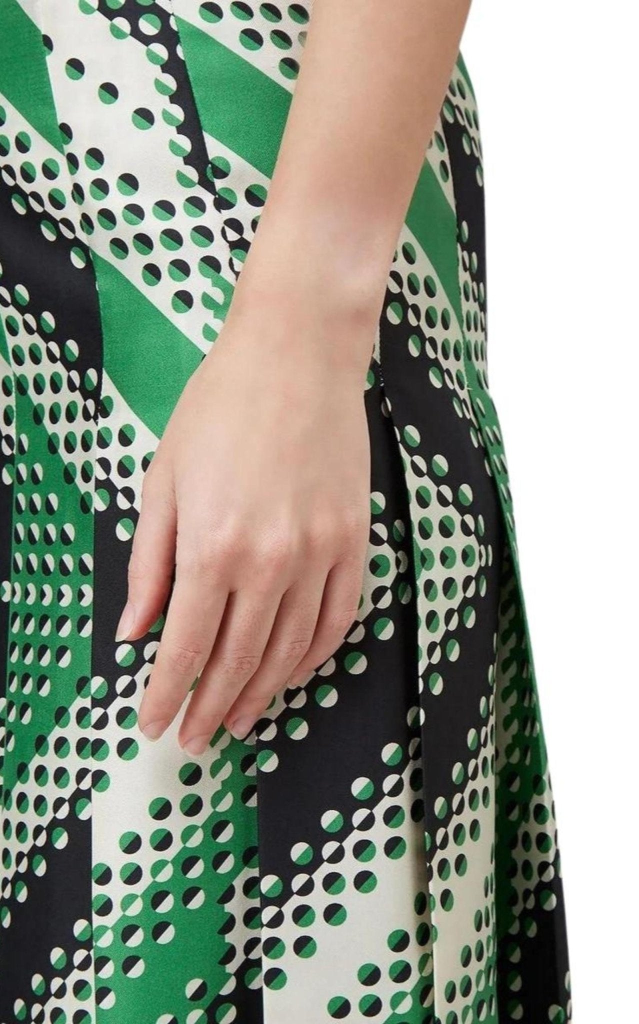 Gucci Pleated Chevron Print Silk Skirt - Runway Catalog