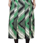 Pleated Chevron Print Silk Skirt Gucci