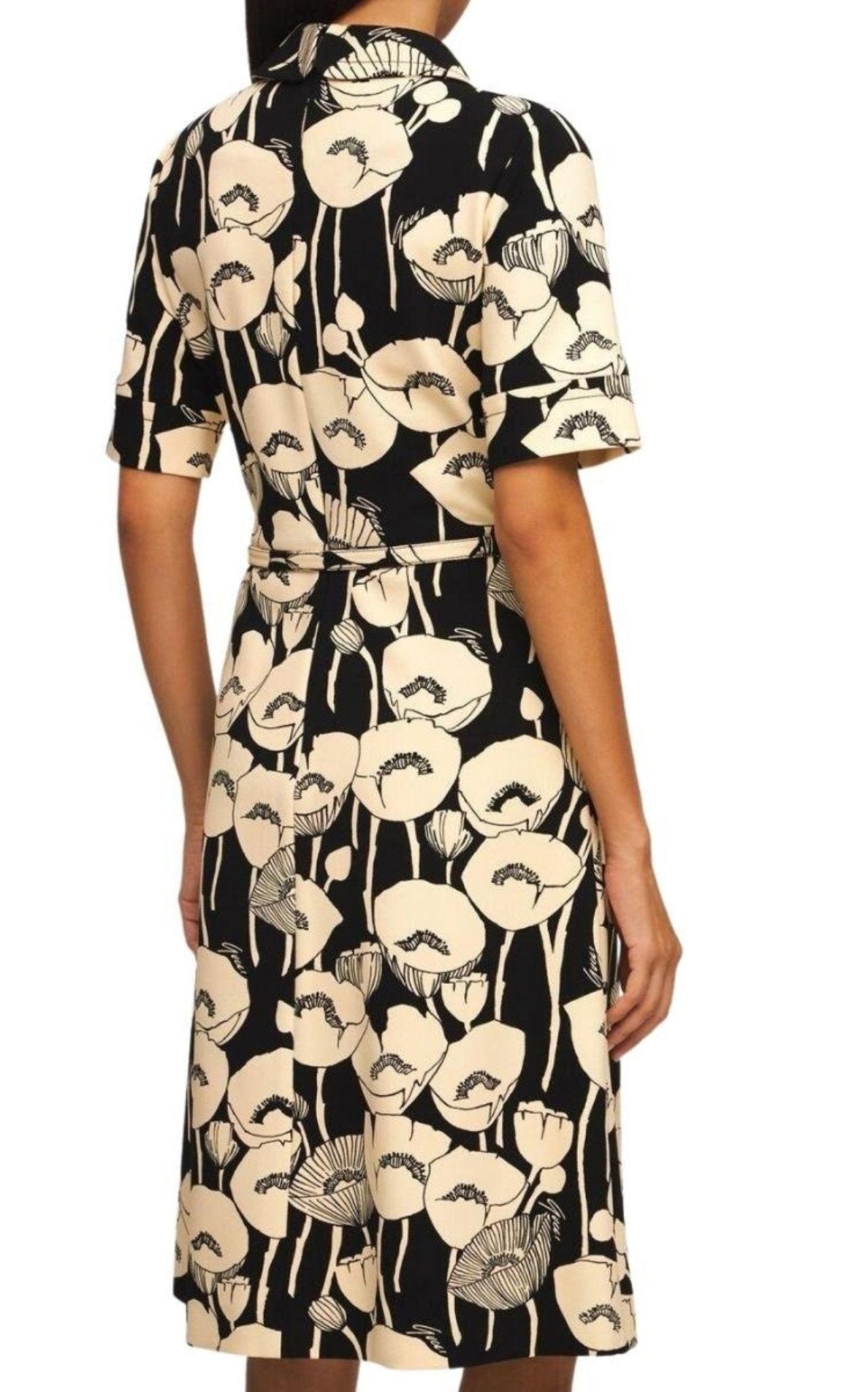 Gucci Poppy Flowers Print Jersey Dress - Runway Catalog