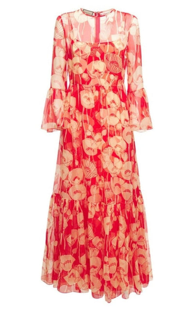 Gucci Poppy Silk Organza Maxi Dress - Runway Catalog