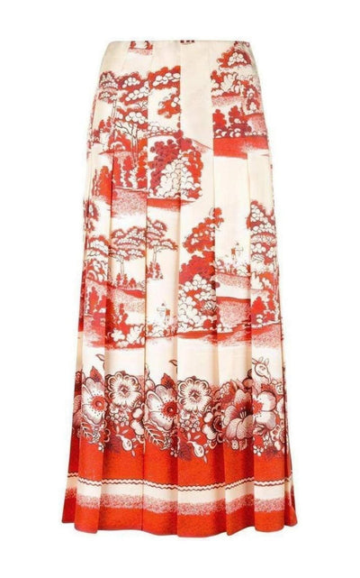 Gucci Porcelain Garden Print Midi Skirt - Runway Catalog