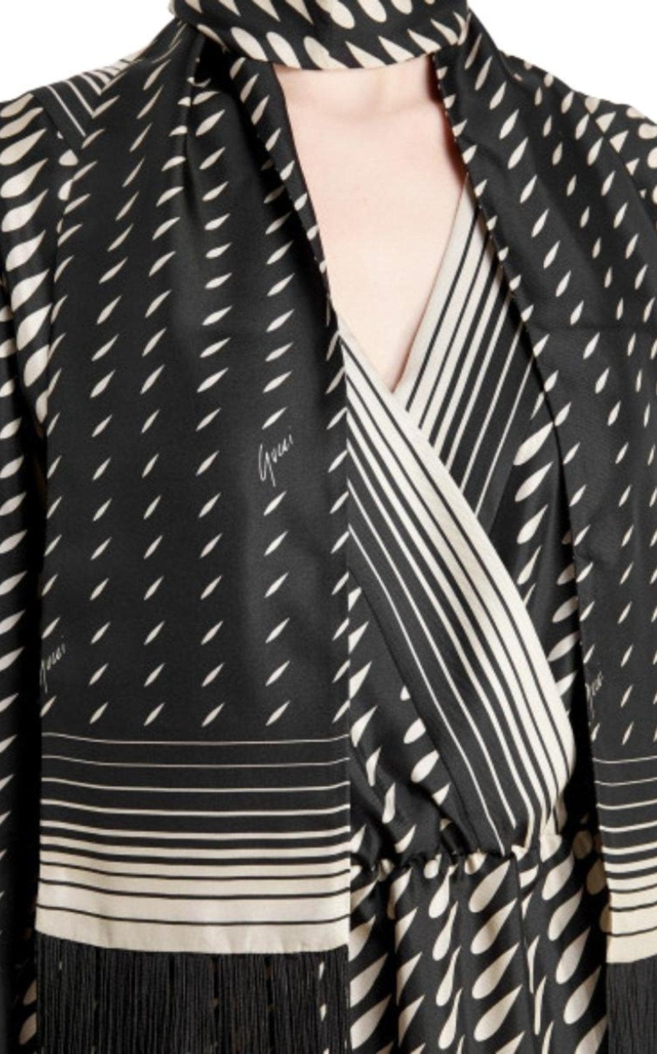 Gucci Printed Scarf Belted Wrap Dress - Runway Catalog